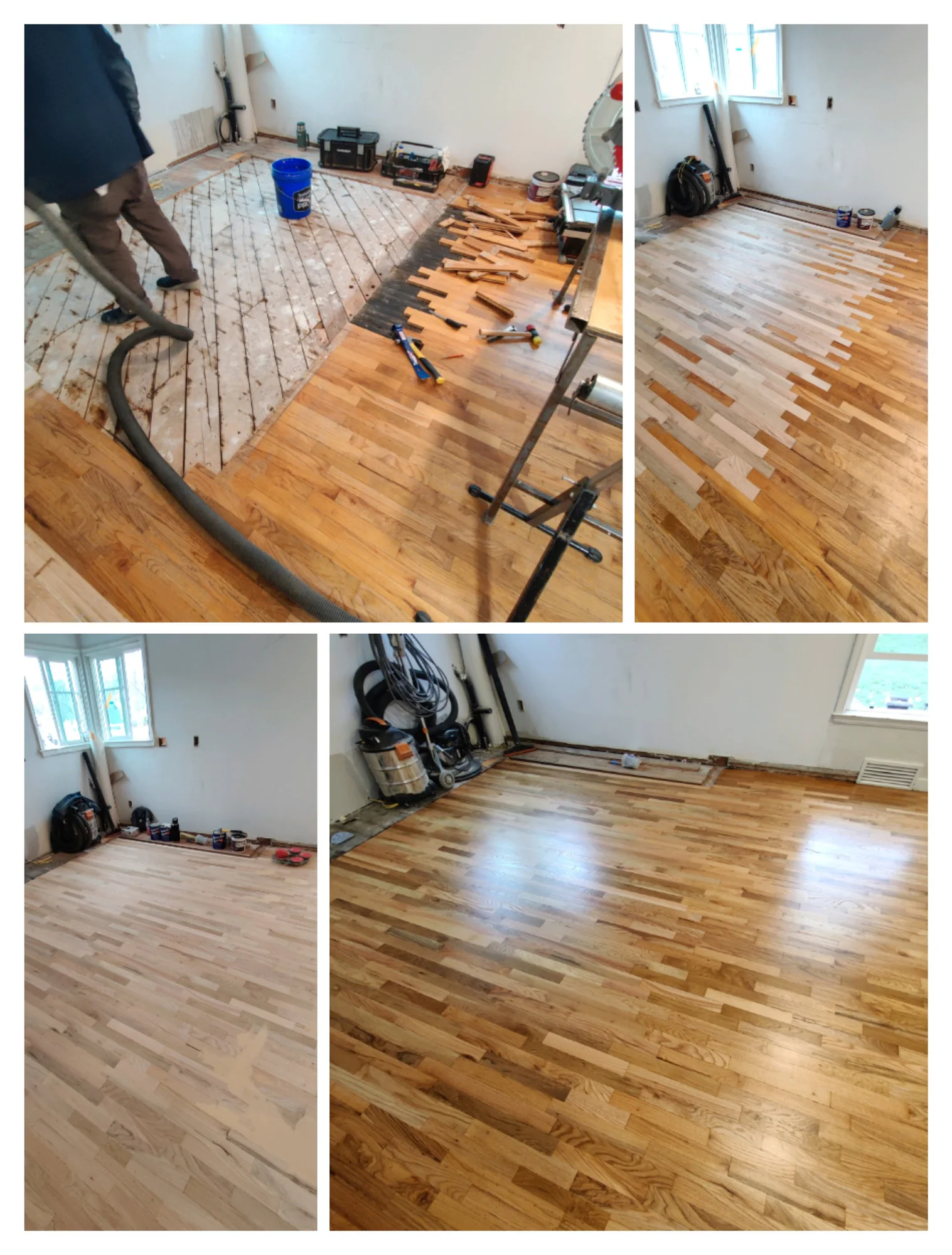 Refinished engineered character-grade white oak flooring
