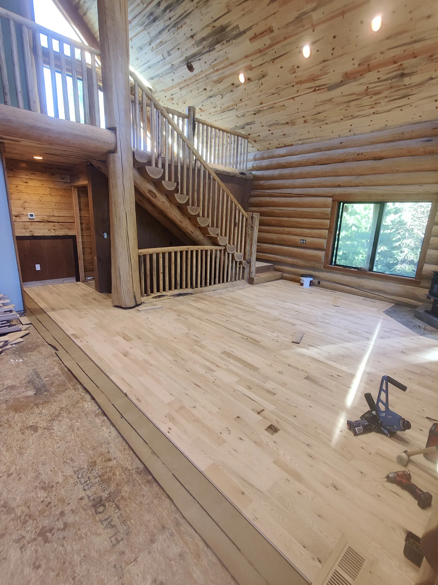 Hardwood floor installation by Valley Hardwood