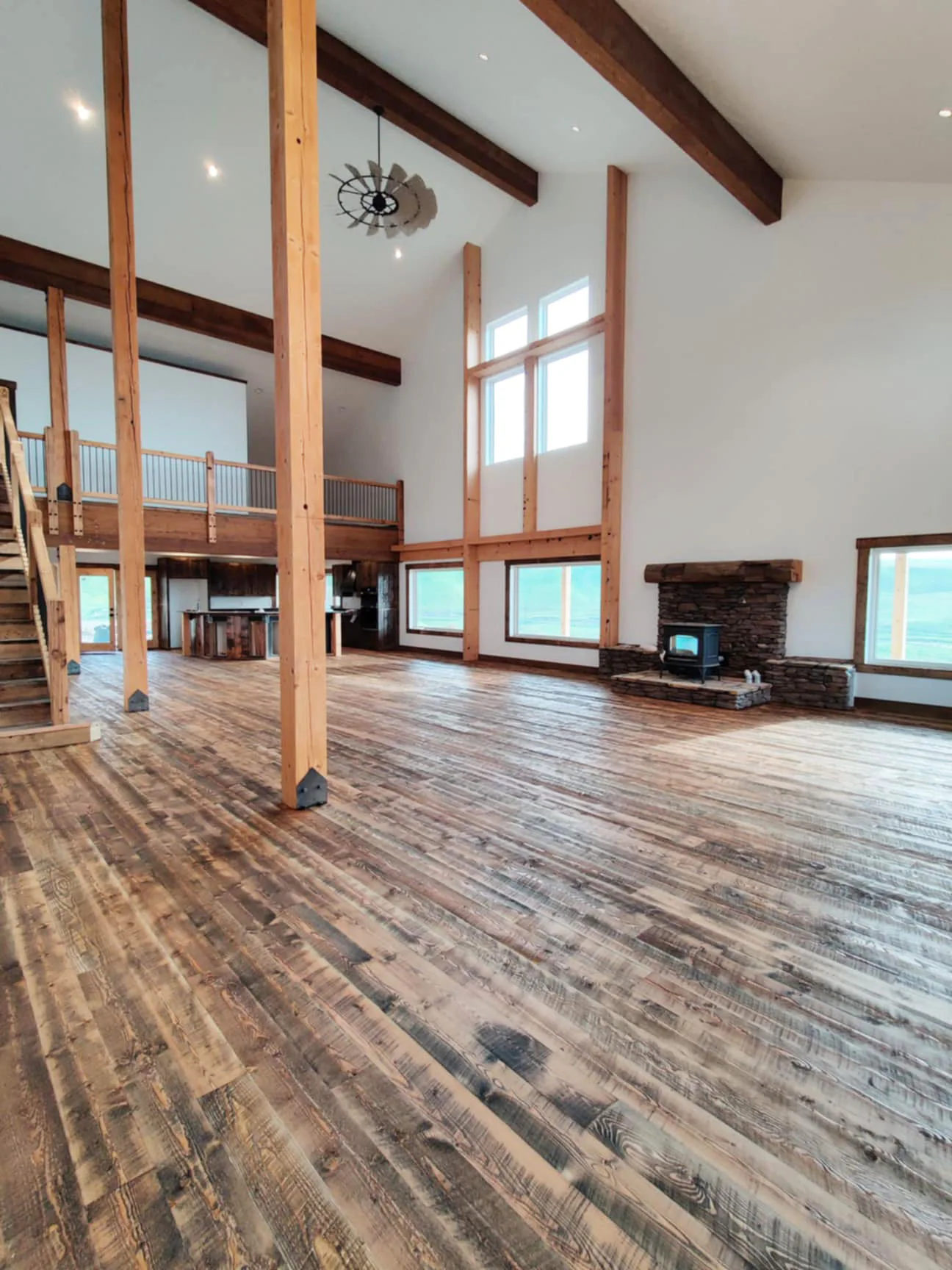 Newly finished wide-plank fir with Rubio Monocoat Oil Plus 2C in Castle Brown.