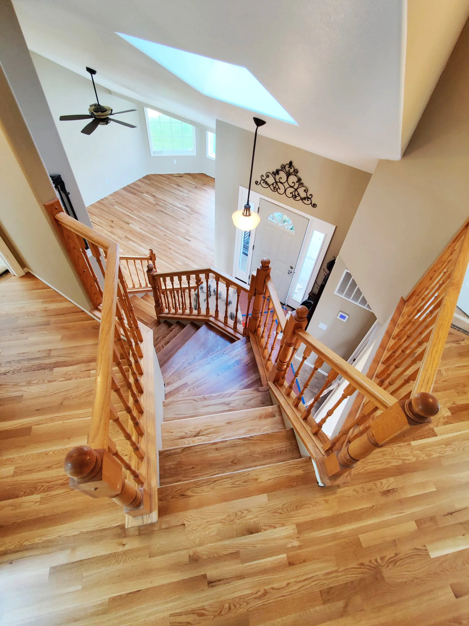 Custom red oak stair treads and risers